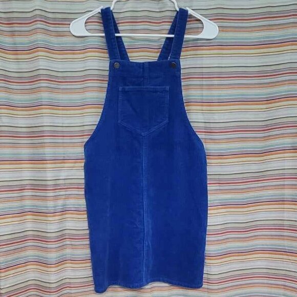 🍄 50% OFF - TWIK - Blue Corduroy Jumper Overall Mini Dress - Picture 2 of 7